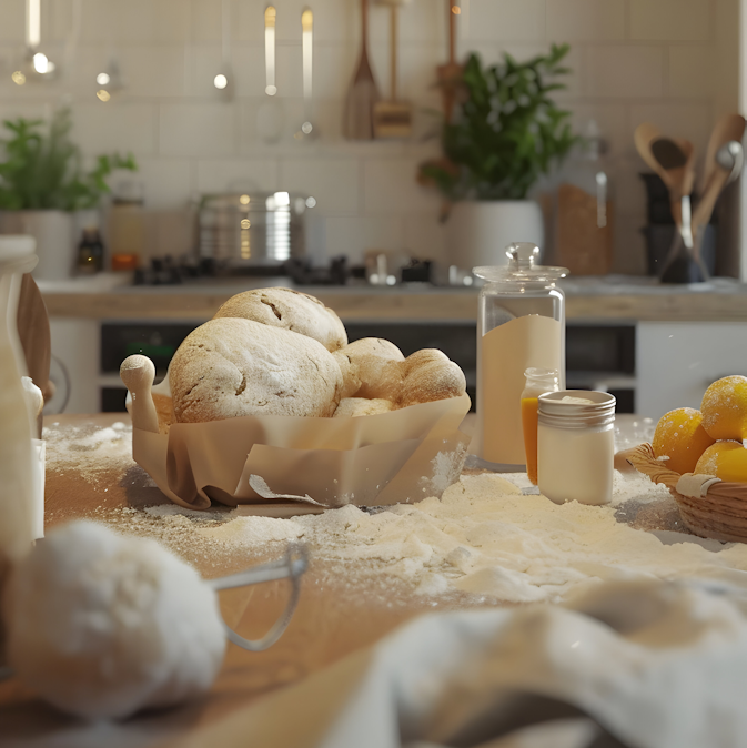 Cozy Kitchen Baking Scene